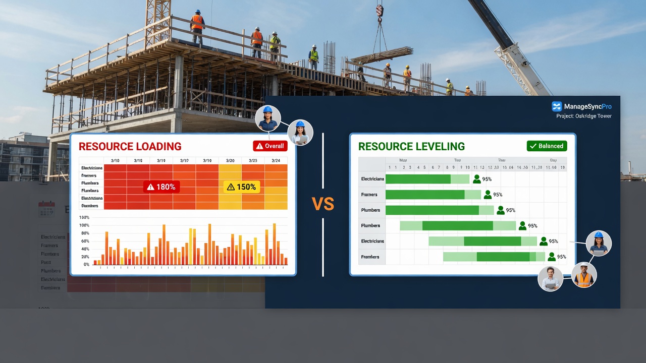 Resource Leveling vs Resource Loading in Construction: What’s the Difference?